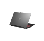 Rugged Mecha Gray outer lid view of Asus TUF A16 FA607NUG gaming laptop with laser etched TUF logo from Karoum Computers Dubai UAE