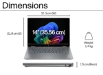 HP Omnibook X-Flip 14-FM0013DX 2-in-1 touchscreen laptop in Atmospheric Blue with Intel Core Ultra 5 processor, 16GB RAM, 512GB SSD, and 14-inch WUXGA display